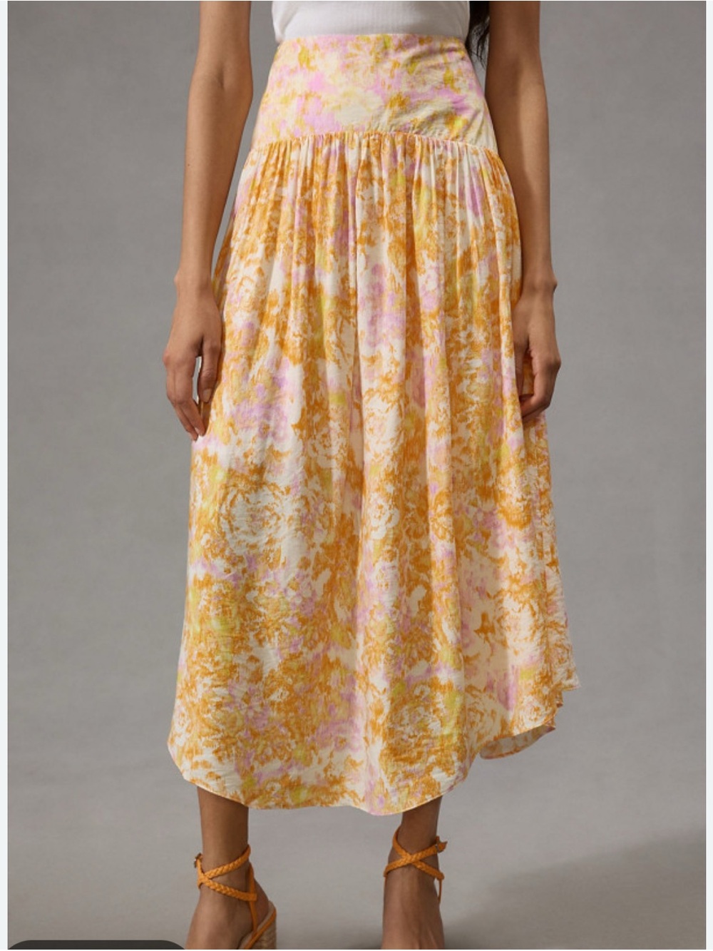 Anthropologie Maeve Midi Floral Flowy skirt size M